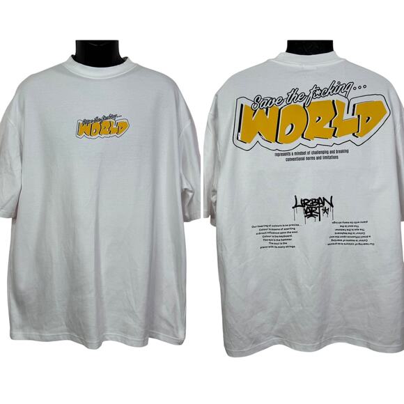 Angelo Carpa collection by MTX 2025 Save the Fking World White Tee Size XL - Picture 1 of 11